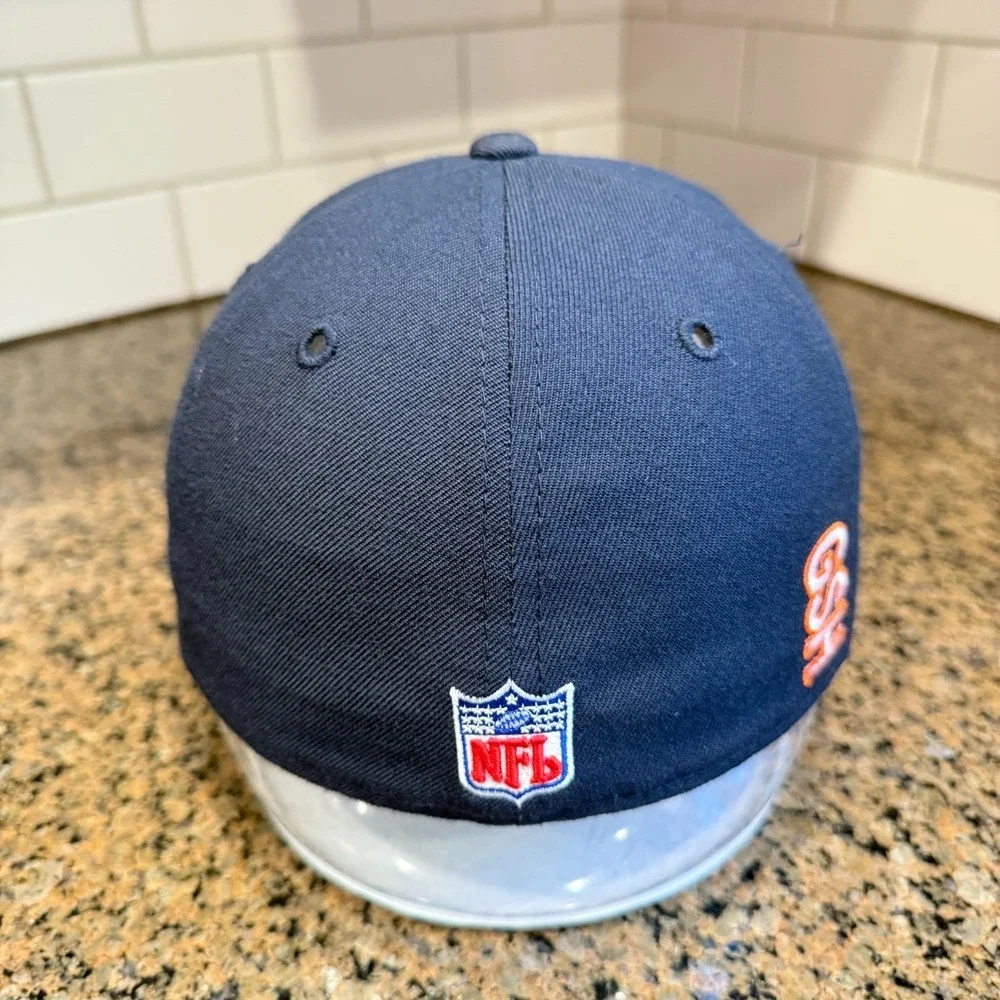 Chicago Bears Reebok On Field‎ Fitted Hat 7 1/4 Wool Navy NFL Cap GSH Authentic